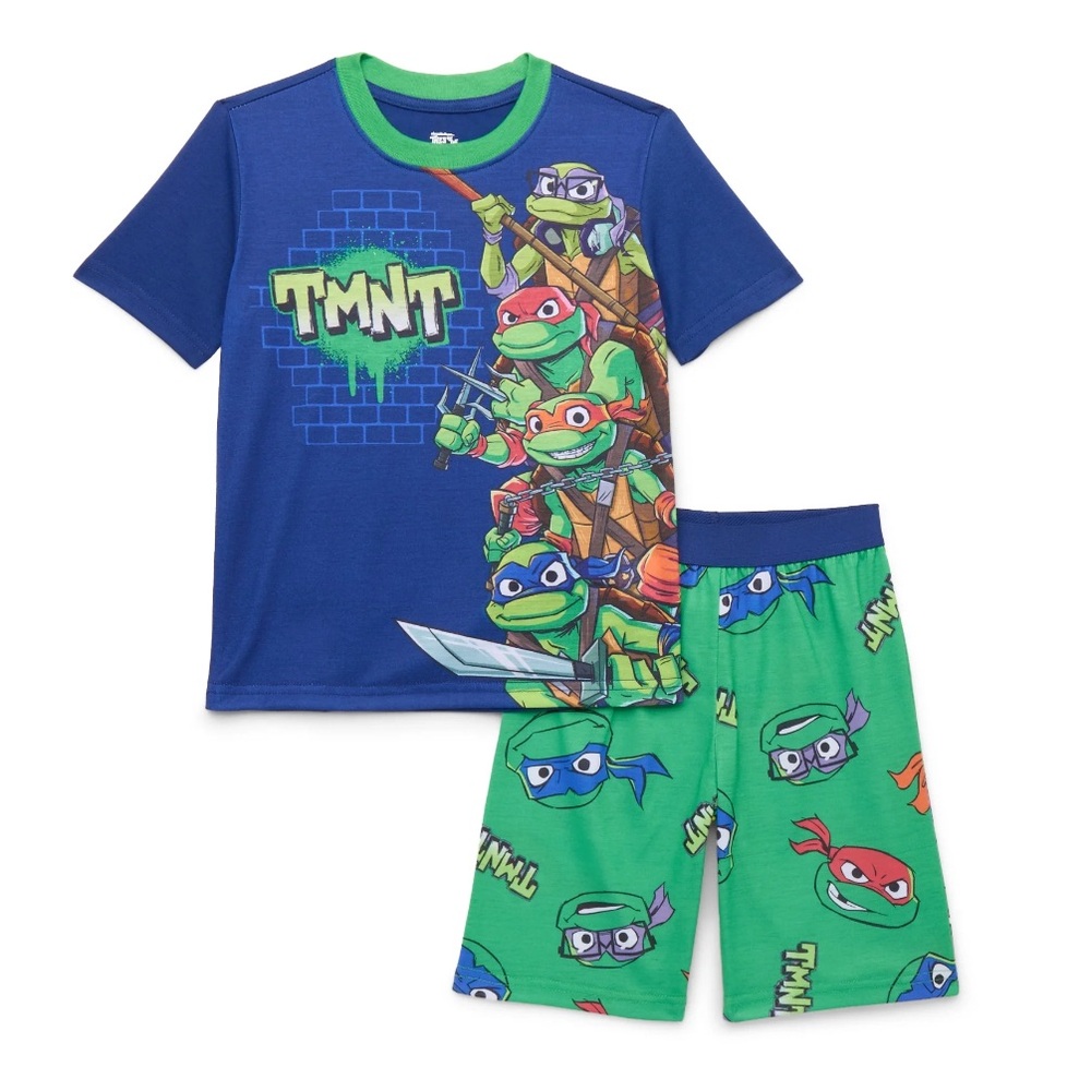 Teenage Mutant Ninja Turtles Boys Tee and Shorts Sleep Set, 2-Piece, Size S 6/7